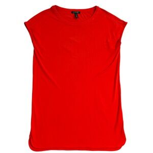 Lauren Ralph Lauren Womens Orange Cap Sleeve Crew Neck Shirt Dress Size L